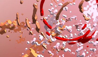 Soyut arka plan sanatı. 3 boyutlu illüstrasyon. Tuvalde fırça darbeleri. Çok renkli arkaplan. Çağdaş sanat. Sanatsal dijital palet.