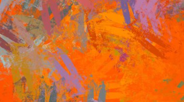 Soyut arka plan sanatı. 2D çizim. Etkileyici yağlı boya resim. Tuvalde fırça darbeleri. Modern sanat. Çok renkli arkaplan. Çağdaş sanat. İfade. Sanatsal dijital palet.