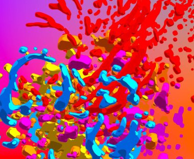 Soyut arka plan sanatı. 3 boyutlu illüstrasyon. Tuvalde fırça darbeleri. Çok renkli arkaplan. Çağdaş sanat. Sanatsal dijital palet.