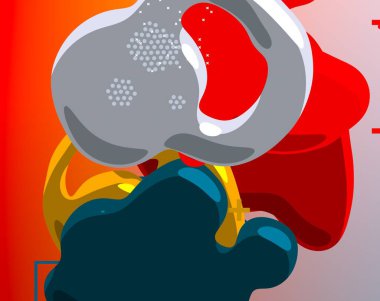 Soyut arka plan sanatı. 3 boyutlu illüstrasyon. Çok renkli arkaplan. Çağdaş sanat. Sanatsal dijital palet.