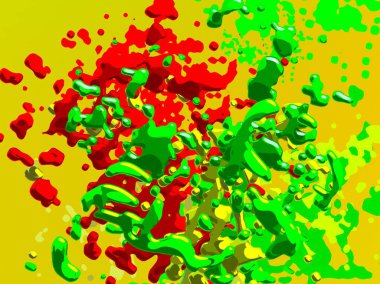 Soyut arka plan sanatı. 3 boyutlu illüstrasyon. Tuvalde fırça darbeleri. Çok renkli arkaplan. Çağdaş sanat. Sanatsal dijital palet.