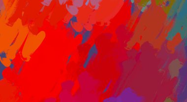 Soyut arka plan sanatı. 2D çizim. Etkileyici yağlı boya resim. Tuvalde fırça darbeleri. Modern sanat. Çok renkli arkaplan. Çağdaş sanat. İfade. Sanatsal dijital palet.