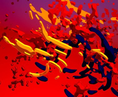 Soyut arka plan sanatı. 3 boyutlu illüstrasyon. Tuvalde fırça darbeleri. Çok renkli arkaplan. Çağdaş sanat. Sanatsal dijital palet.