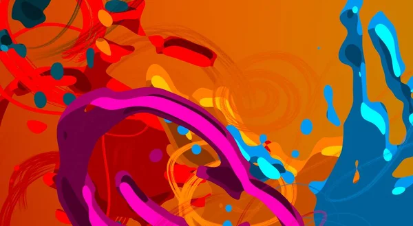 Art Illustration Coups Pinceau Sur Toile Contexte Multicolore Art Contemporain — Photo
