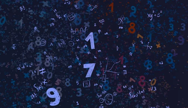 Math Illustration Abstract Background Numbers Copy Space — Stock Photo, Image