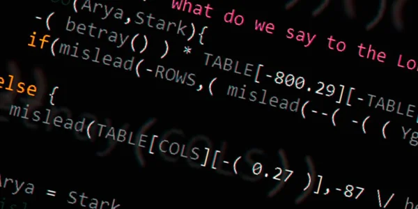 Código Programación Para Desarrolladores Software Resuelve Moderno Script Computadora Virtual — Foto de Stock