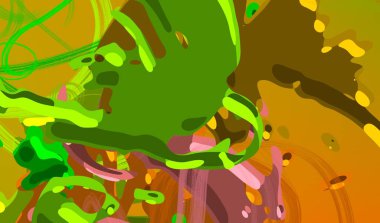 Soyut arka plan sanatı. 3 boyutlu illüstrasyon. Çok renkli arkaplan. Çağdaş sanat. Sanatsal dijital palet.