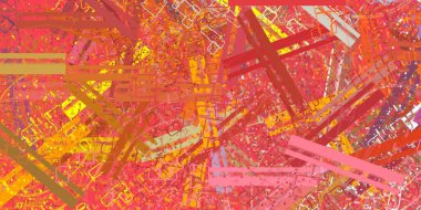 Soyut rastgele şekiller. 2D illüstrasyon arka planı. Düz beton duvarda sanatsal modern sanat kalıpları. Kabataslak boyalı yüzey. El yapımı fırça darbeleri.