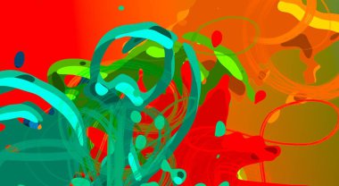 Soyut arka plan sanatı. 3 boyutlu illüstrasyon. Çok renkli arkaplan. Çağdaş sanat. Sanatsal dijital palet.