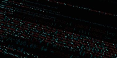 Yazılım geliştirici programlama kodu. Soyut modern sanal bilgisayar senaryosu. Masaüstü ekranında yazılım geliştirici programcının çalışması 