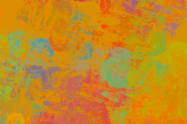 Soyut arka plan sanatı. 2D çizim. Etkileyici yağlı boya resim. Tuvalde fırça darbeleri. Modern sanat. Çok renkli arkaplan. Çağdaş sanat. İfade. Sanatsal dijital palet.