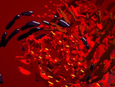 Soyut arka plan sanatı. 3 boyutlu illüstrasyon. Çok renkli arkaplan. Çağdaş sanat. Sanatsal dijital palet.