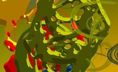 Soyut arka plan sanatı. 3 boyutlu illüstrasyon. Çok renkli arkaplan. Çağdaş sanat. Sanatsal dijital palet.