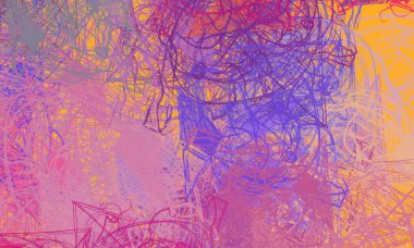 Soyut arka plan sanatı. 2D çizim. Etkileyici yağlı boya resim. Tuvalde fırça darbeleri. Modern sanat. Çok renkli arkaplan. Çağdaş sanat. İfade. Sanatsal dijital palet.