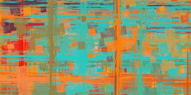Soyut arka plan sanatı. 2D çizim. Etkileyici yağlı boya resim. Tuvalde fırça darbeleri. Modern sanat. Çok renkli arkaplan. Çağdaş sanat. İfade. Sanatsal dijital palet.