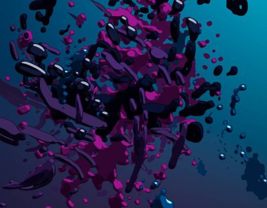 Soyut arka plan sanatı. 3 boyutlu illüstrasyon. Tuvalde fırça darbeleri. Çok renkli arkaplan. Çağdaş sanat. Sanatsal dijital palet.