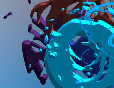 Soyut arka plan sanatı. 3 boyutlu illüstrasyon. Tuvalde fırça darbeleri. Çok renkli arkaplan. Çağdaş sanat. Sanatsal dijital palet.