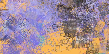 Soyut arka plan sanatı. 2D çizim. Etkileyici yağlı boya resim. Tuvalde fırça darbeleri. Modern sanat. Çok renkli arkaplan. Çağdaş sanat. İfade. Sanatsal dijital palet.