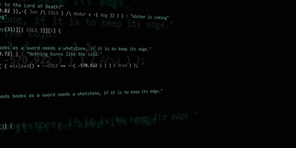 Código Programación Para Desarrolladores Software Resuelve Moderno Script Computadora Virtual — Foto de Stock