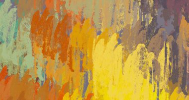 Soyut arka plan sanatı. 2D çizim. Etkileyici yağlı boya resim. Tuvalde fırça darbeleri. Modern sanat. Çok renkli arkaplan. Çağdaş sanat. İfade. Sanatsal dijital palet.
