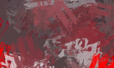 Soyut arka plan sanatı. 2D çizim. Etkileyici yağlı boya resim. Tuvalde fırça darbeleri. Modern sanat. Çok renkli arkaplan. Çağdaş sanat. İfade. Sanatsal dijital palet.