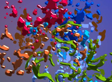 Soyut arka plan sanatı. 3 boyutlu illüstrasyon. Tuvalde fırça darbeleri. Çok renkli arkaplan. Çağdaş sanat. Sanatsal dijital palet.