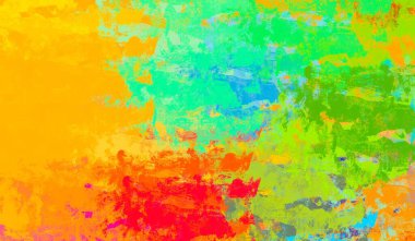 Soyut arka plan sanatı. 2D çizim. Etkileyici yağlı boya resim. Tuvalde fırça darbeleri. Modern sanat. Çok renkli arkaplan. Çağdaş sanat. İfade. Sanatsal dijital palet.