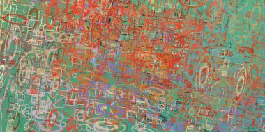 Soyut arka plan sanatı. 2D çizim. Etkileyici yağlı boya resim. Tuvalde fırça darbeleri. Modern sanat. Çok renkli arkaplan. Çağdaş sanat. İfade. Sanatsal dijital palet.