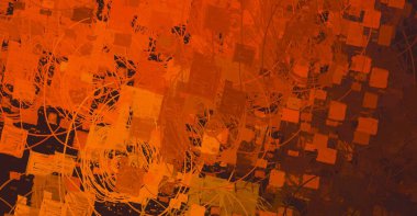 Soyut arka plan sanatı. 2D çizim. Etkileyici yağlı boya resim. Tuvalde fırça darbeleri. Modern sanat. Çok renkli arkaplan. Çağdaş sanat. İfade. Sanatsal dijital palet.