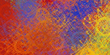 Soyut arka plan sanatı. 2D çizim. Etkileyici yağlı boya resim. Tuvalde fırça darbeleri. Modern sanat. Çok renkli arkaplan. Çağdaş sanat. İfade. Sanatsal dijital palet.