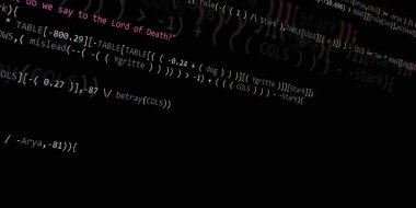 Yazılım geliştirici programlama kodu. Soyut modern sanal bilgisayar senaryosu. Masaüstü ekranında yazılım geliştirici programcının çalışması 