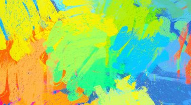 Soyut arka plan sanatı. 2D çizim. Etkileyici yağlı boya resim. Tuvalde fırça darbeleri. Modern sanat. Çok renkli arkaplan. Çağdaş sanat. İfade. Sanatsal dijital palet.