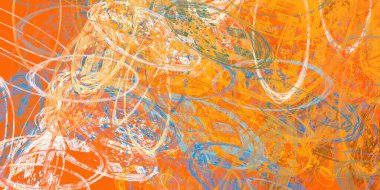 Soyut arka plan sanatı. 2D çizim. Etkileyici yağlı boya resim. Tuvalde fırça darbeleri. Modern sanat. Çok renkli arkaplan. Çağdaş sanat. İfade. Sanatsal dijital palet.