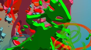 Soyut arka plan sanatı. 3 boyutlu illüstrasyon. Çok renkli arkaplan. Çağdaş sanat. Sanatsal dijital palet.