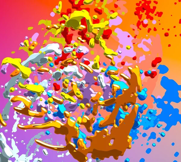 Astratto Sfondo Arte Illustrazione Pennellate Tela Sfondo Multicolore Arte Contemporanea — Foto Stock