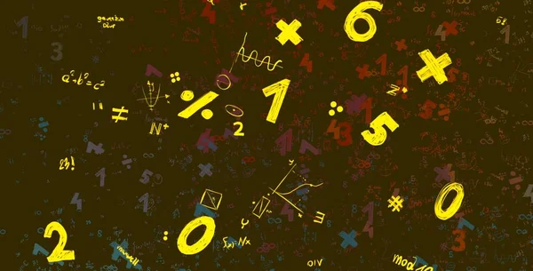 Math. 2d illustration. Abstract background with numbers, copy space