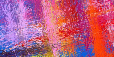Soyut arka plan sanatı. 2D çizim. Etkileyici yağlı boya resim. Tuvalde fırça darbeleri. Modern sanat. Çok renkli arkaplan. Çağdaş sanat. İfade. Sanatsal dijital palet.