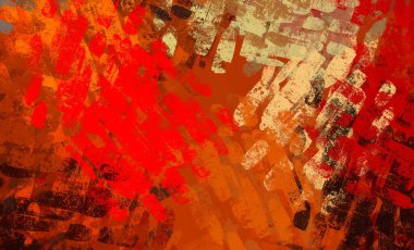 Soyut arka plan sanatı. 2D çizim. Etkileyici yağlı boya resim. Tuvalde fırça darbeleri. Modern sanat. Çok renkli arkaplan. Çağdaş sanat. İfade. Sanatsal dijital palet.