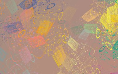 Soyut arka plan sanatı. 2D çizim. Etkileyici yağlı boya resim. Tuvalde fırça darbeleri. Modern sanat. Çok renkli arkaplan. Çağdaş sanat. İfade. Sanatsal dijital palet.