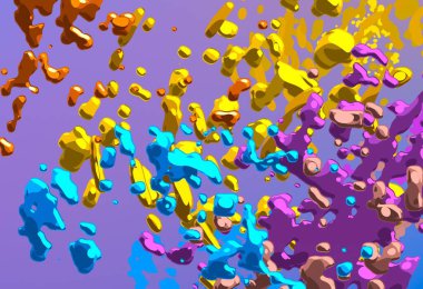 Soyut arka plan sanatı. 3 boyutlu illüstrasyon. Tuvalde fırça darbeleri. Çok renkli arkaplan. Çağdaş sanat. Sanatsal dijital palet.