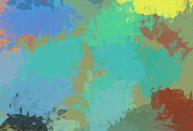 Soyut arka plan sanatı. 2D çizim. Etkileyici yağlı boya resim. Tuvalde fırça darbeleri. Modern sanat. Çok renkli arkaplan. Çağdaş sanat. İfade. Sanatsal dijital palet.