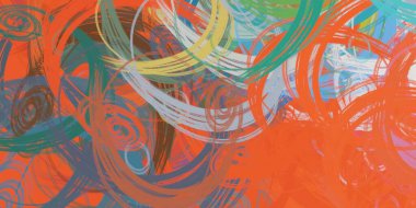 Soyut arka plan sanatı. 2D çizim. Etkileyici yağlı boya resim. Tuvalde fırça darbeleri. Modern sanat. Çok renkli arkaplan. Çağdaş sanat. İfade. Sanatsal dijital palet.