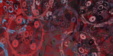 Soyut arka plan sanatı. 2D çizim. Etkileyici yağlı boya resim. Tuvalde fırça darbeleri. Modern sanat. Çok renkli arkaplan. Çağdaş sanat. İfade. Sanatsal dijital palet.