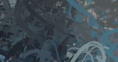 Soyut arka plan sanatı. 2D çizim. Etkileyici yağlı boya resim. Tuvalde fırça darbeleri. Modern sanat. Çok renkli arkaplan. Çağdaş sanat. İfade. Sanatsal dijital palet.