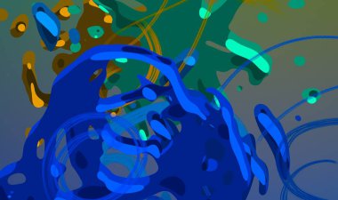 Soyut arka plan sanatı. 3 boyutlu illüstrasyon. Çok renkli arkaplan. Çağdaş sanat. Sanatsal dijital palet.