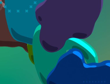 Soyut arka plan sanatı. 3 boyutlu illüstrasyon. Çok renkli arkaplan. Çağdaş sanat. Sanatsal dijital palet.