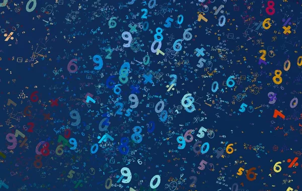 Math. 2d illustration. Abstract background with numbers, copy space