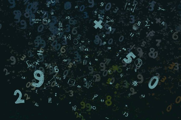 Математика. 2-я иллюстрация. Абстрактный фон с цифрами, пространство для копирования 