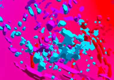 Soyut arka plan sanatı. 3 boyutlu illüstrasyon. Tuvalde fırça darbeleri. Çok renkli arkaplan. Çağdaş sanat. Sanatsal dijital palet.