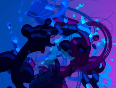 Soyut arka plan sanatı. 3 boyutlu illüstrasyon. Tuvalde fırça darbeleri. Çok renkli arkaplan. Çağdaş sanat. Sanatsal dijital palet.